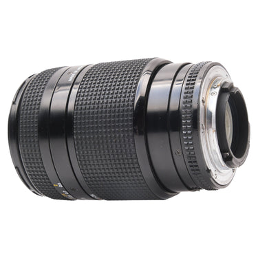Nikon 35-70mm f2.8 D angled side view toward the bare rear mount