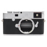 Leica M10-P silver front view with bare M mount and rangefinder window