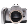 Canon EOS Rebel Ti front view with bare EF lens mount and built-in flash