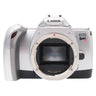 Canon EOS Rebel Ti front view with bare EF lens mount and built-in flash