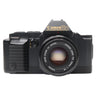 Canon T70 with FD 50mm f1.8 lens, front view