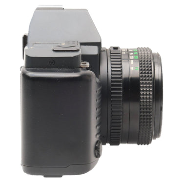 Canon T70 side view with lens focus and aperture scales