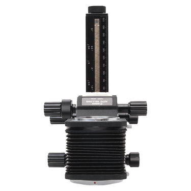 Canon FD Auto Bellows top view with extension scale raised and bellows folds visible