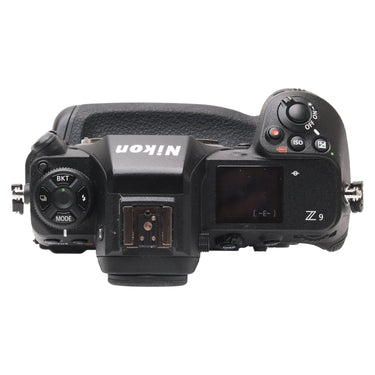 Nikon Z9 top plate with hot shoe, control dials, and Z9 badge
