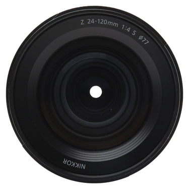 Nikon Z 24-120mm f4 S front element with 77mm filter marking