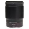 Nikon Z 85mm f1.8 S lens standing upright showing 85/1.8 S barrel marking