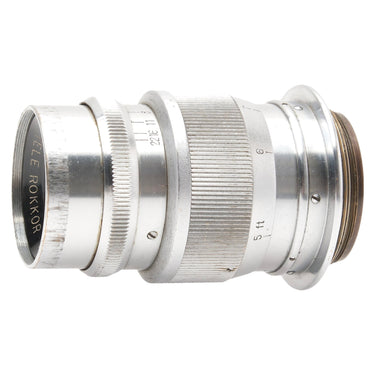 Chiyoko Tele Rokkor 11cm f5.6 side view showing distance scale in feet