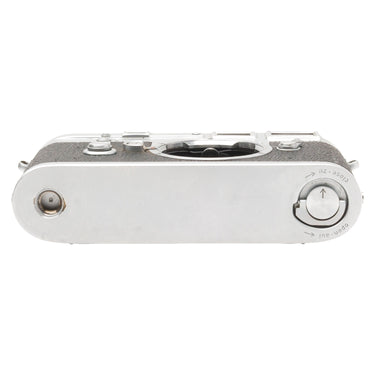 Leica M3 baseplate view with film advance and bottom loading lock