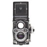 Rolleiflex 3.5F front view with Zeiss Planar taking lens and viewing lens