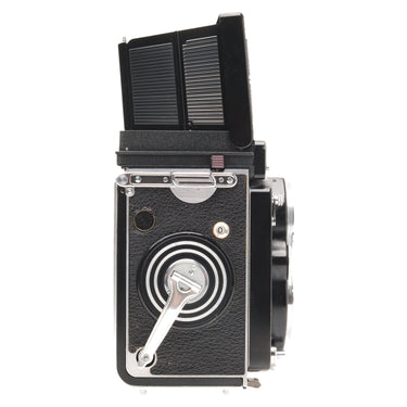 Rolleiflex 3.5F left side with waist-level finder raised