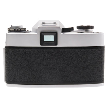 Leica Leicaflex SL rear view showing viewfinder eyepiece and film advance lever