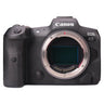 Canon EOS R5 front view with bare RF mount and full-frame sensor exposed