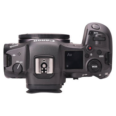 Canon EOS R5 top plate with hot shoe, mode dial and info display