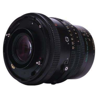 Mamiya K/L 90mm f3.5 L lens angled rear view showing mount and rear glass