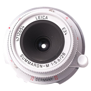 Leica Summaron-M 28mm front element with serial number 4712654 and E34 marking