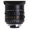 Leica Summilux-M 28mm f1.4 ASPH front three-quarter with lens hood and aperture scale