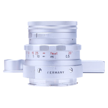 Leica Summicron 50mm f2 Dual Range side view with depth-of-field scale and Germany engraving