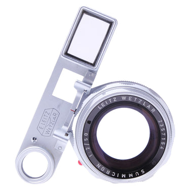 Leica Summicron 50mm f2 Dual Range front glass with goggles folded, serial 2357154