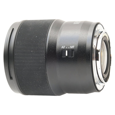 Panasonic Lumix S 24mm f1.8 side view angled toward the mount