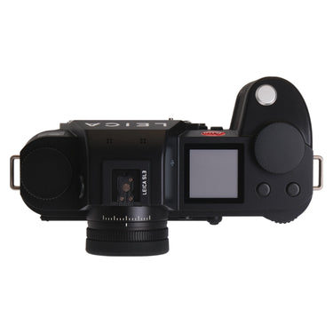 Leica SL3 top plate with LEICA SL3 marking, top status screen and dials