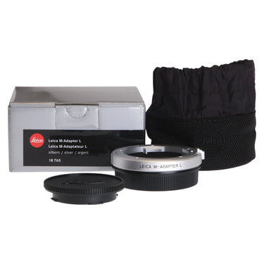 Leica M-Adapter L silver with original box, black Leica case pouch and lens cap