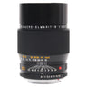 Leica 100mm f2.8 Apo Macro Elmarit-R front three-quarter view with distance and aperture scales, hood extended