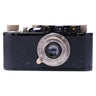 Leica II black paint camera front with Leitz Elmar 50mm f3.5 lens