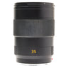 Leica APO-Summicron-SL 35mm f2 Asph lens standing upright, front three-quarter view