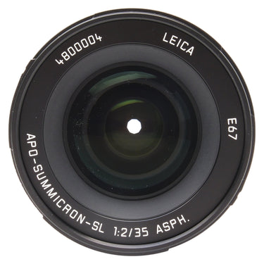 Leica APO-Summicron-SL 35mm f2 front element with serial number and E67 marking