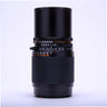 Hasselblad CF 250mm f5.6 Sonnar standing upright, front view showing focus and aperture scales