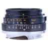 Leica Summicron 35mm f2 side view showing aperture and distance scales