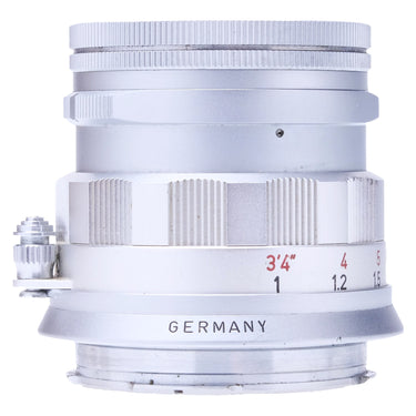 Leica 50mm f2 Summicron Rigid side view showing focus scale and Germany engraving