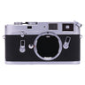 Leica M4 Silver front view with open M bayonet mount and rangefinder windows