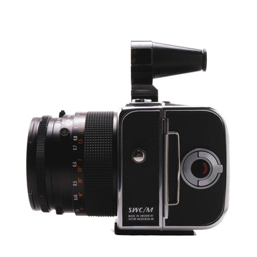Hasselblad SWC/M left side showing SWC/M body engraving, lens and finder