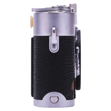 Leica M3 DS left side view showing strap lug and leatherette covering