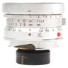 Leica 21mm f3.4 Super-Angulon side view showing aperture and focus scales with red index dot