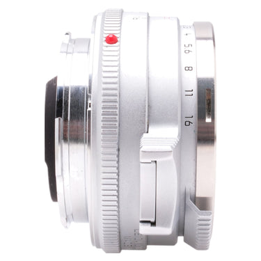 Leica Summilux-M 35mm f1.4 side view with aperture index and infinity release