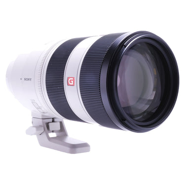 Sony FE 70-200mm f2.8 GM OSS II angled view showing front element, Sony name and red G badge