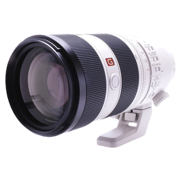 Sony FE 70-200mm f2.8 GM OSS II angled view showing control switches, zoom rings and front element