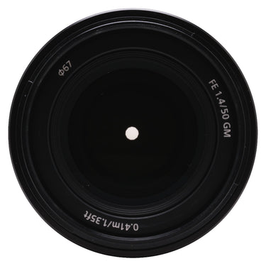 Sony FE 50mm f1.4 GM front element and 67mm filter thread