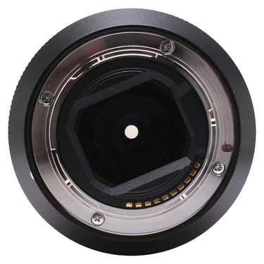 Sony FE 50mm f1.4 GM rear E-mount, gold contacts and aperture blades