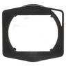 Leica 12592 clip-on metal lens hood, front view showing the ribbed rubber shade opening