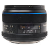 Phase One Schneider 80mm f2.8 LS Blue Ring lens front side view with distance scale and 80mm LS 1:2.8 markings