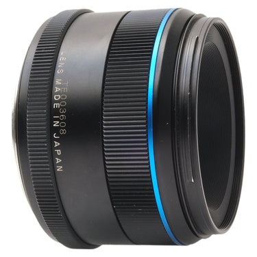 Phase One 80mm f2.8 lens side view showing serial TE003608 and blue ring