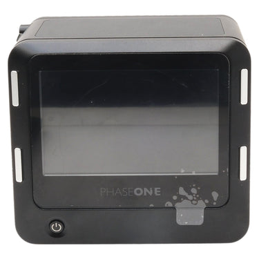 Phase One IQ4 150MP digital back front with touchscreen LCD and Phase One logo