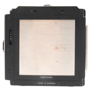 Hasselblad A24 film back film-plane side with chrome pressure plate and serial 32EE10286