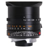 Leica Summilux-M 35mm f1.4 ASPH front three-quarter view with built-in hood and aperture and distance scales