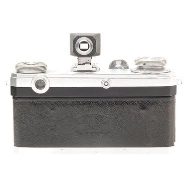 Contax IIa rear view with viewfinder and Zeiss Ikon logo on the back