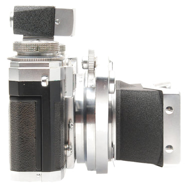 Contax IIa left side with Stereotar C lens and beam splitter extended