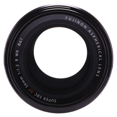 Fujifilm XF 56mm f1.2 R WR front element straight on with Fujinon lettering